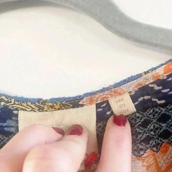 Anthropologie mixed print blouse 2 - Picture 3 of 4